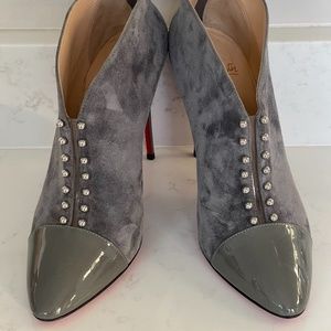Christian Louboutin suede bootie heels
